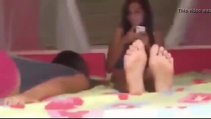 Teen is making boyfriend exciting video after she uses her soft feet