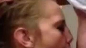 Hot hot blonde teen pussypuked after sucking dick