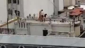 A porn scene that ended up on the roof of building of Trundle Manor